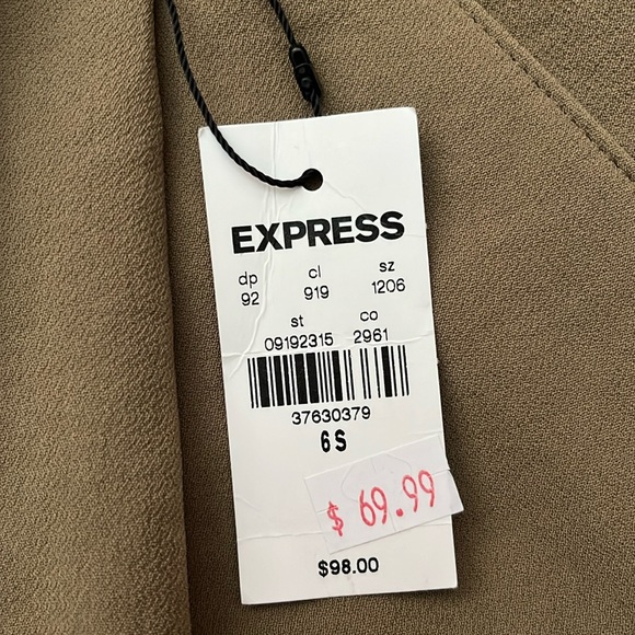 EXPRESS high Waisted Pleated Belted Utility Trouser Pants - Picture 5 of 9